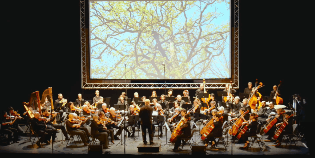 L'orchestre interprétant le poème symphonique Le Taennchel de Auguste Schirlé en avril 2022