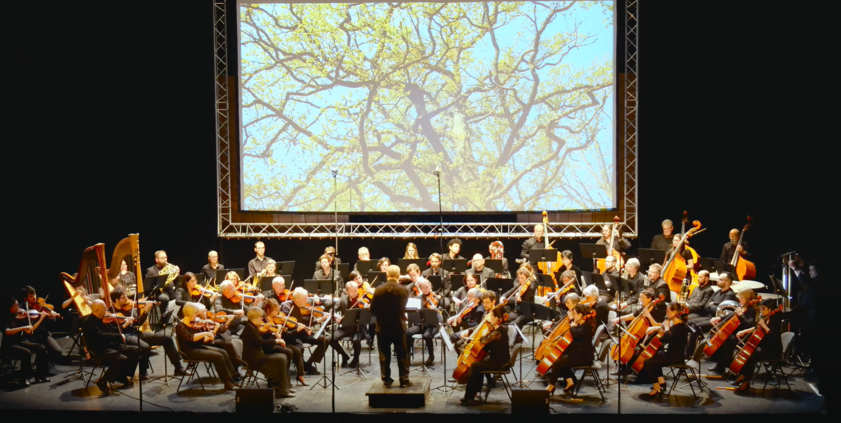 L'orchestre interprétant le poème symphonique Le Taennchel de Auguste Schirlé en avril 2022
