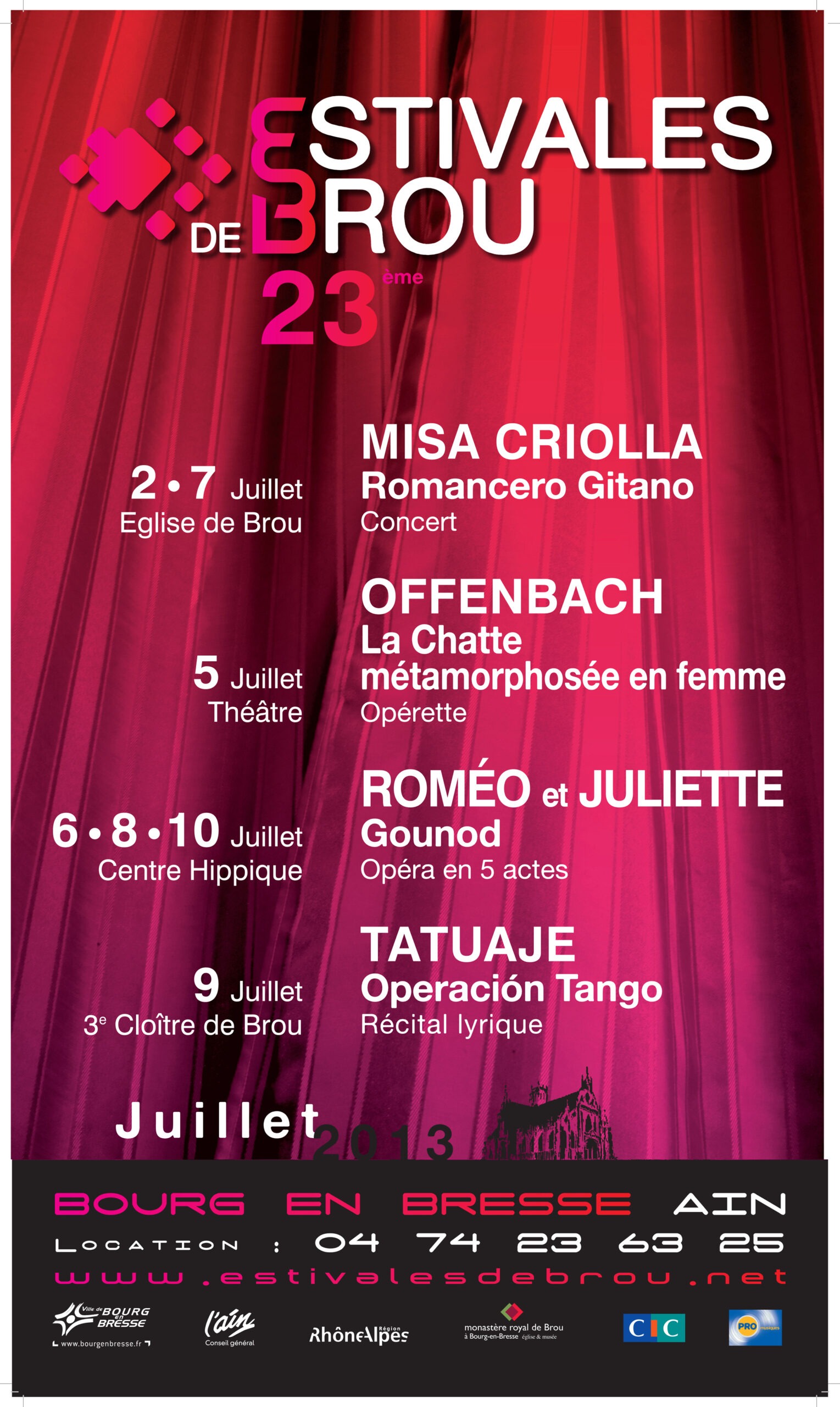 Affiche Estivales de Brou 2013