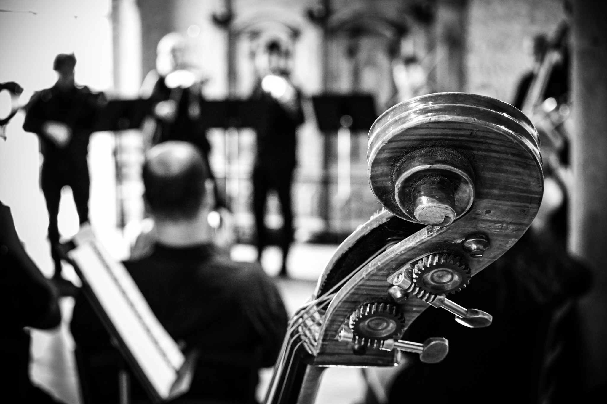 Musique de chambre prise depuis l'orchestre avec un effet de flou artistique - Photo Julie Ducloux